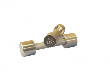 Гантель Barbell 1,5 кг неразборная фитнесс хром, фото 1