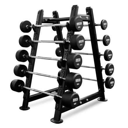 Набор обрезиненных штанг BRONZE GYM, 10-55 кг - 10 шт, шаг 5 кг, фото 1