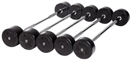 Набор прямых штанг PROFI-FIT, 35-55 кг, шаг 5 кг. (компл. 5шт), фото 1