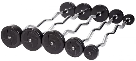 Набор ИЗОГНУТЫХ штанг PROFI-FIT, 10-30 кг, шаг 5 кг. (компл. 5шт), фото 1