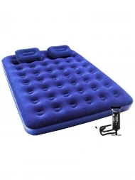 67374 Матрас надувной флок Queen 203х152х22см, насос + 2 подушки, фото 1