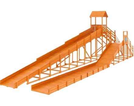 Зимняя горка Snow Fox 12 м с двумя скатами и выкатом 8 м, фото 1