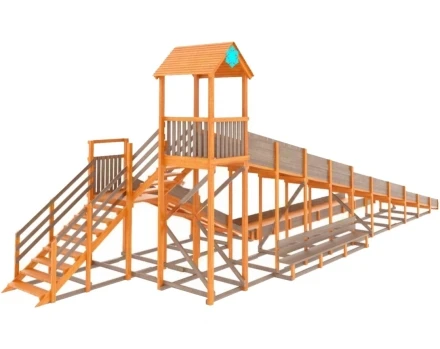 Зимняя горка Snow Fox 12 м с двумя скатами и выкатом 8 м, фото 2