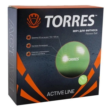 Мяч гимнастический &quot;TORRES&quot;, диам. 55 см, ДИЗАЙН 2017 года, фото 2