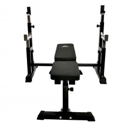 Скамья со стойками под штангу DFC DZ005ABB (чёрный, два короба), фото 4 Скамья со стойками под штангу DFC DZ005ABB (чёрный, два короба), фото 4