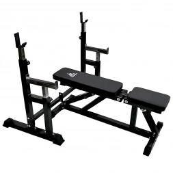 Скамья со стойками под штангу DFC DZ005ABB (чёрный, два короба), фото 5 Скамья со стойками под штангу DFC DZ005ABB (чёрный, два короба), фото 5