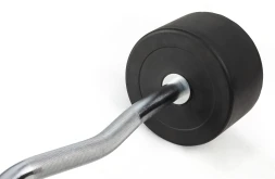 Штанга неразборная обрезиненная 45 кг Изогнутый гриф, фото 3