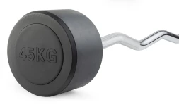 Штанга неразборная обрезиненная 45 кг Изогнутый гриф, фото 1