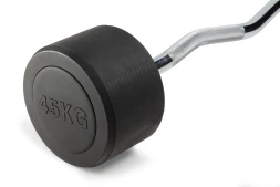 Штанга неразборная обрезиненная 45 кг Изогнутый гриф, фото 2