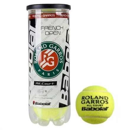 Мяч теннисный BABOLAT French Open All Court, уп. 3 шт., желтый, фото 1