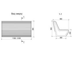 Скамейка TORUDA 1 - 1,5 м, фото 3