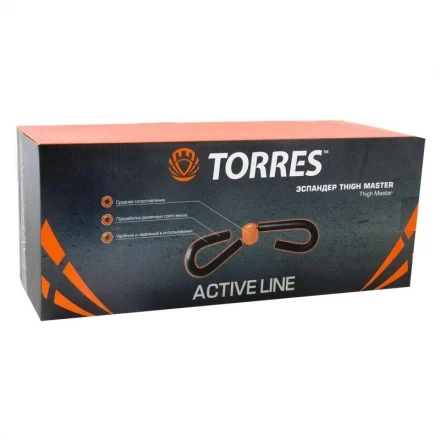 СЦ*Эспандер &quot;TORRES Thigh master&quot; арт.AL1009, пластиковая защита пружины, мягкие ручки, серо-оранж, фото 2