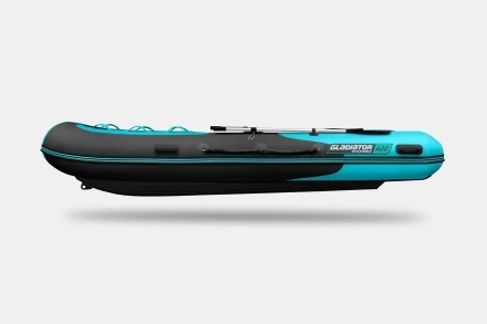 Gladiator RIB 420 AL Черно-бирюзовый моторная лодка ПВХ Жесткое дно (морской алюминий), киль, фото 6