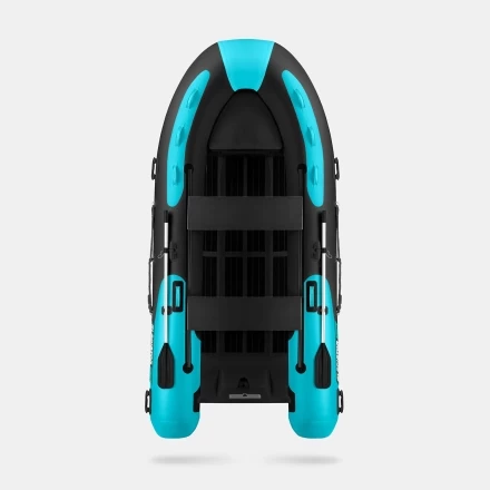 Gladiator RIB 420 AL Черно-бирюзовый моторная лодка ПВХ Жесткое дно (морской алюминий), киль, фото 3