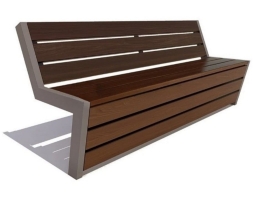 Парковая скамейка Техно, Лиственница (брус 30х120) 0,6 м, фото 1