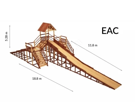 Зимняя горка Snow Fox 12 м с двумя скатами и выкатом 8 м, фото 3