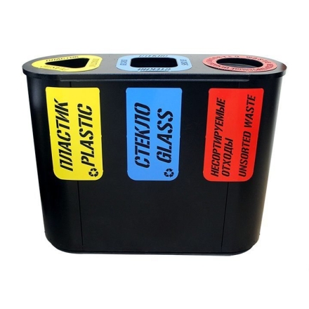 Урна для раздельного сбора мусора Город 3 (3х26л), фото 2