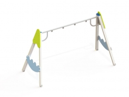 ДИО 1.10 Деревянные качели двойные (подвесы в комплект не входит), фото 1