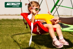 Качели SLP SYSTEMS 3 секции + лодочка белое + качеля с фиксацией зеленая + качеля с фиксацией желтое, фото 2
