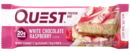 Батончик Quest Nutrition Quest Protein Bar Raspberry &amp; White Chocolate (Малина в белом шоколаде), 12 шт, фото 2