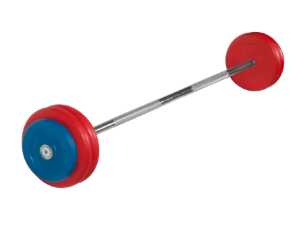 Штанга неразборная &quot;Barbell&quot; с цветными дисками d 25 мм, 30 кг, фото 1