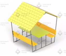 Стол со скамьями Пикник с навесом Стол со скамьями Пикник с навесом