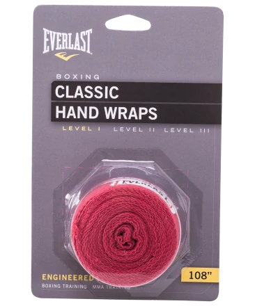 Бинт боксерский Everlast 4464RD, 3.5 м, эластик, красный, фото 1