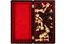 Шахматы резные ручной работы &quot;С Гербом&quot; средние (Россия, дерево, размер 50х25х10 см)