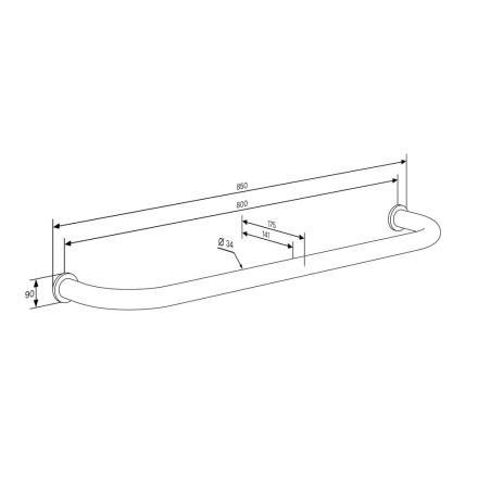 Перекладина шведской стенки и рукохода FLY 800, черная, фото 8