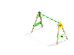 ДИО 1.105 Деревянные качели двойные (подвесы в комплект не входит), фото 1