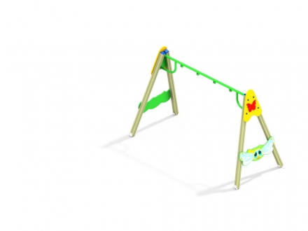 ДИО 1.105 Деревянные качели двойные (подвесы в комплект не входит), фото 1