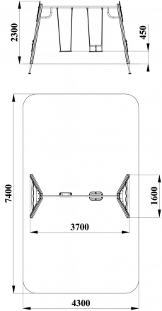 ДИО 1.105 Деревянные качели двойные (подвесы в комплект не входит), фото 2
