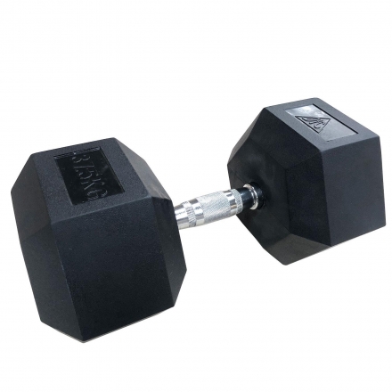 ГЕКСАГОНАЛЬНЫЕ ОБРЕЗИНЕННЫЕ ГАНТЕЛИ DFC DB001-37.5 37.5кг (пара) , фото 1
