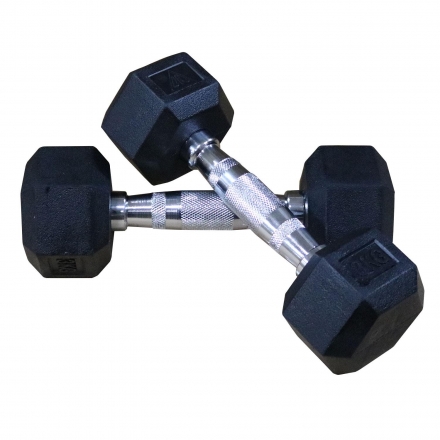 ГЕКСАГОНАЛЬНЫЕ ОБРЕЗИНЕННЫЕ ГАНТЕЛИ DFC DB001-37.5 37.5кг (пара) , фото 6