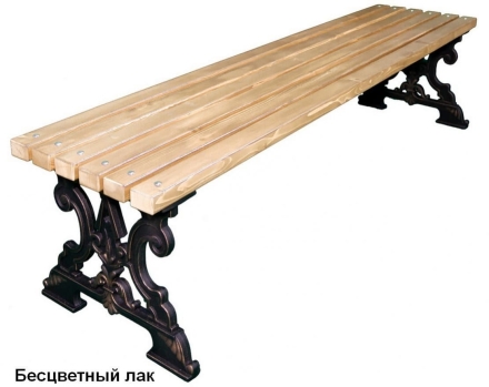 Скамейка парковая Д-6 (банкетка), Лиственница 0,6 м, фото 2