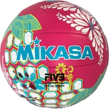 Мяч вол. пляжн. "MIKASA VXS-HS 1",р.5,синт.кожа(ТПУ),лого ВФВ,18пан.,маш.сш, бут.кам,малин-гол-жел