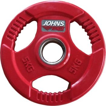 Диск JOHNS цветной 3-х хватовый обрезиненный d51мм, 5кг, фото 1