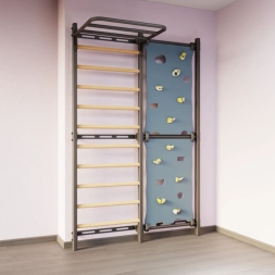 Шведская стенка со скалодромом Rock-s черная, фото 1