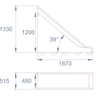 Горка открытая из нержавеющей стали с высотой спуска 1200 мм, цвет нержавеющая сталь – ГПО1200НКГ, фото 4