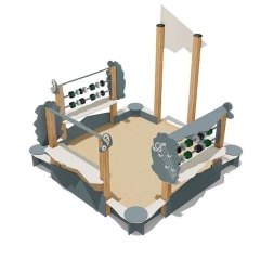 Песочница ВСТ 5658 со спойлерами и счетами для детской площадки, фото 4 Песочница ВСТ 5658 со спойлерами и счетами для детской площадки, фото 4