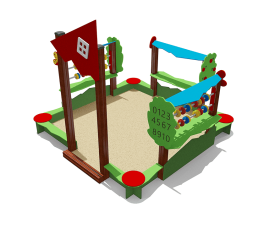 Песочница ВСТ 5658 со спойлерами и счетами для детской площадки, фото 1 Песочница ВСТ 5658 со спойлерами и счетами для детской площадки, фото 1