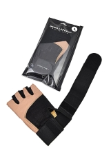 Перчатки для фитнеса с фиксатором мужские кожа коричневые Q11 Перчатки для фитнеса с фиксатором мужские кожа коричневые Q11