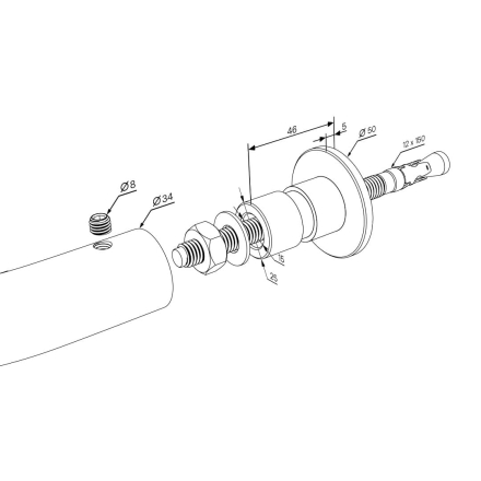 Перекладина шведской стенки и рукохода FLY 1000, белая, фото 6