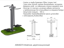 Уличный тренажёр маятник двухпозиционный ARMS072