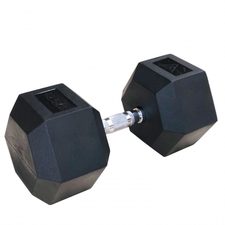 ГЕКСАГОНАЛЬНЫЕ ОБРЕЗИНЕННЫЕ ГАНТЕЛИ DFC DB001-42.5 42.5кг (пара) , фото 1