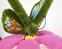 Топиари композиция бабочка Тара на розовом цветке - газон Eco+Deluxe, фото 4