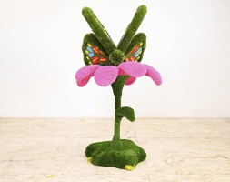 Топиари композиция бабочка Тара на розовом цветке - газон Eco+Deluxe, фото 2