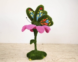 Топиари композиция бабочка Тара на розовом цветке - газон Eco+Deluxe, фото 1