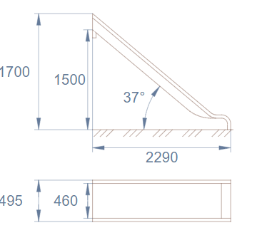 Горка открытая из нержавеющей стали с высотой спуска 1500 мм, цвет нержавеющая сталь – ГПО1500НКГ, фото 4