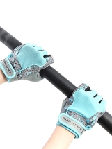 Перчатки для фитнеса женские замш серо-голубые  X10 Перчатки для фитнеса женские замш серо-голубые  X10